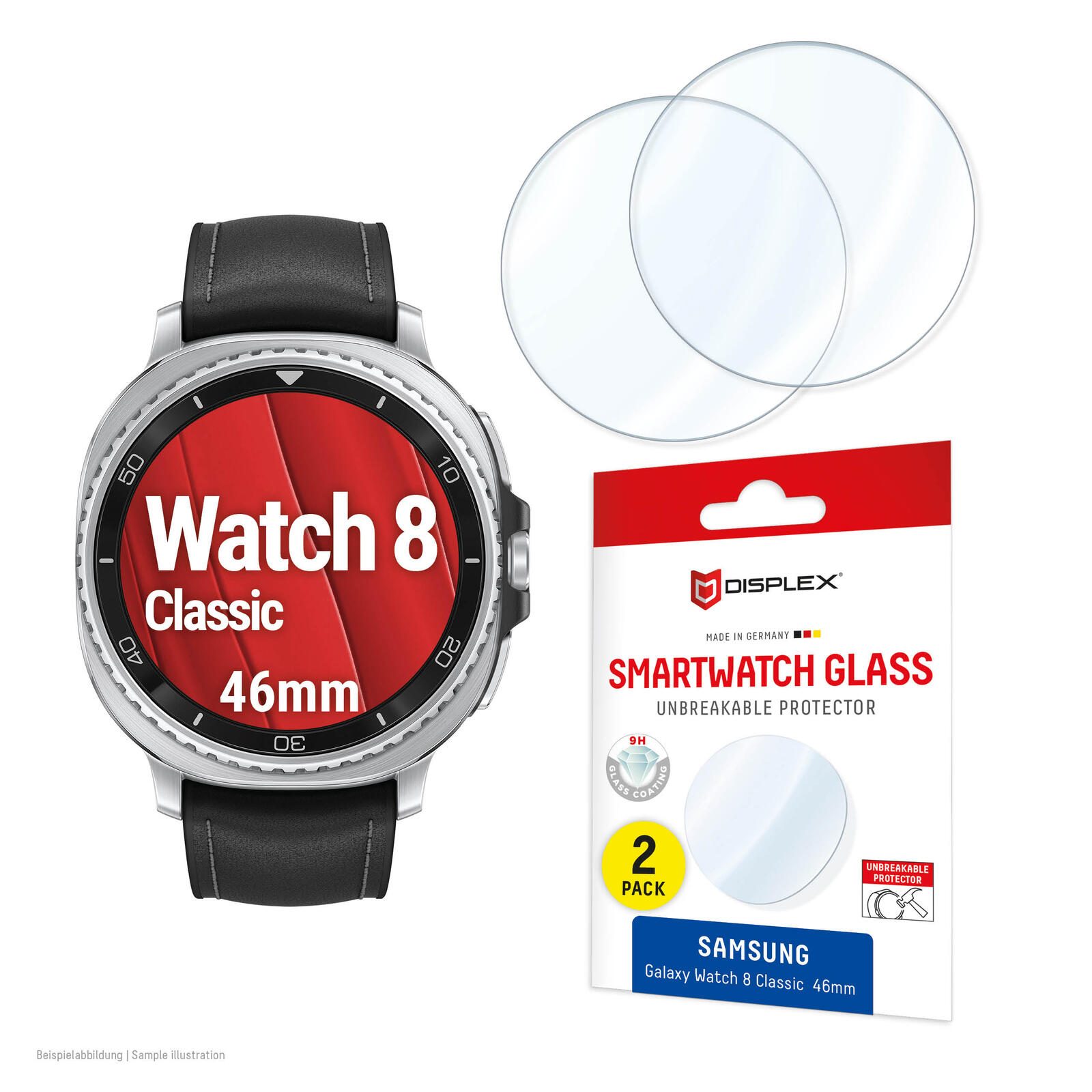 DISPLEX Unzerbrechliches Smartwatch Glass für Samsung Galaxy Watch 8 Classic (46mm) 02210