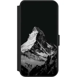 Nivocase Klapphülle für Samsung Galaxy S23+ Handyhülle aus Kunst Leder NIVOflip schwarz Alpspitze Berg (Samsung Galaxy S23+), Smartphone Hülle, Schwarz