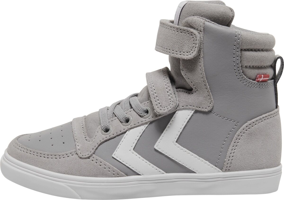 Sneaker HUMMEL "SLIMMER STADIL LEATHER HIGH JR", Jungen, Gr. 29, grau, Leder, Schuhe Sneaker grau 29