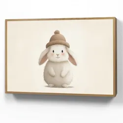 NACHTTISCHLAMPE MIT AKKU Kaninchen - Hut - Ohren - Beige 90x60 cm