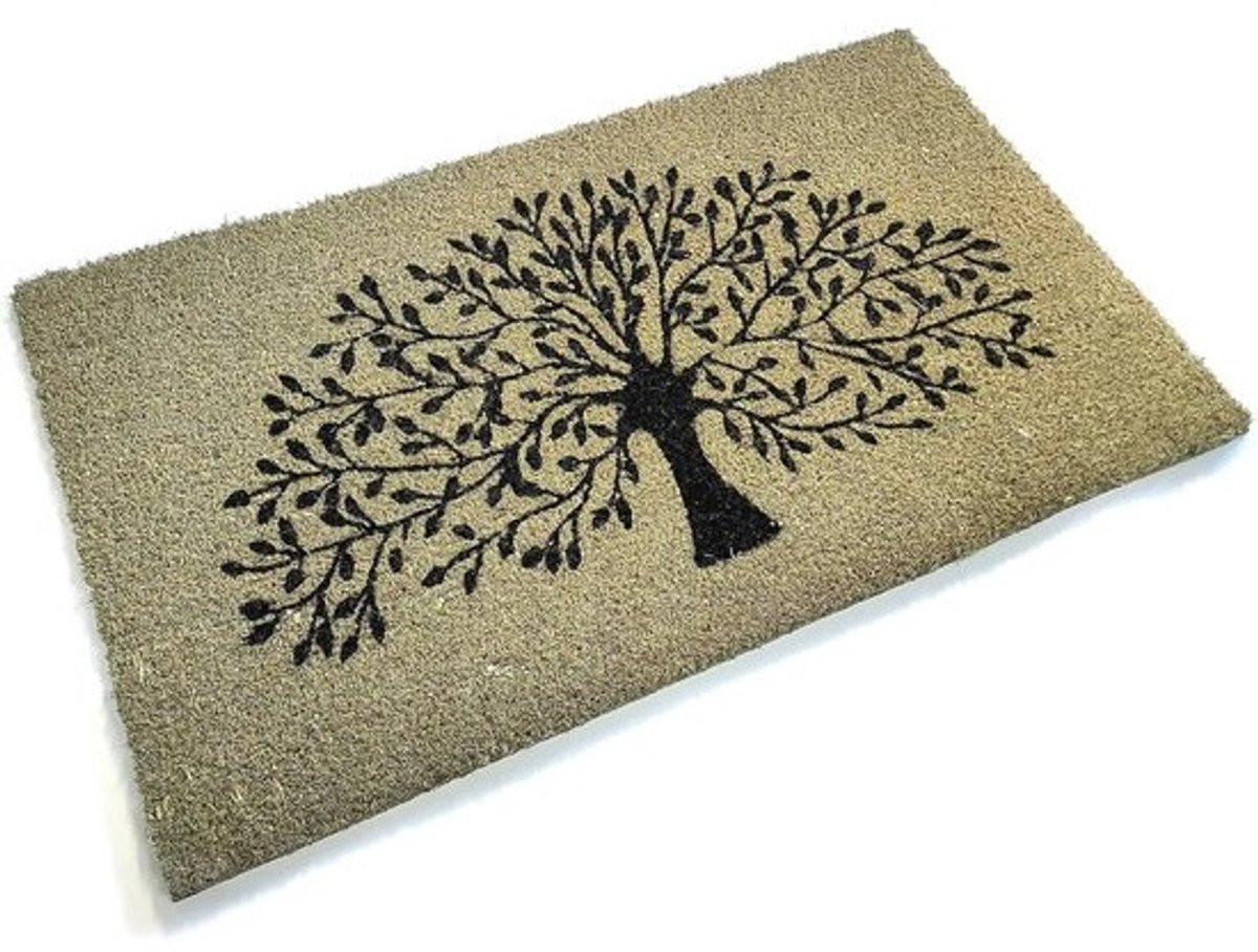 Decoratieve kokos deurmat met natuurlijke ontwerpen