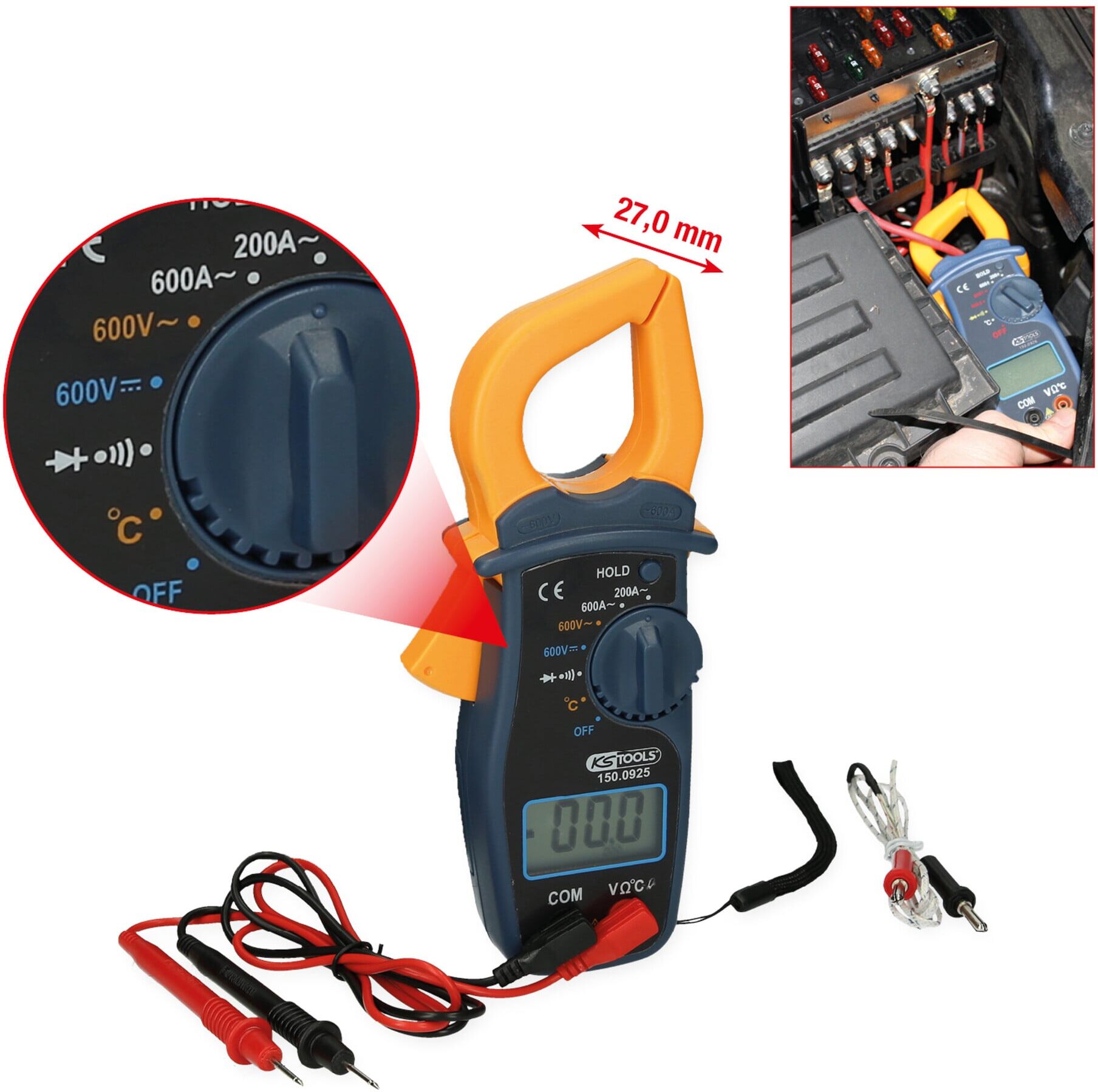 KS Tools Digital Amperezangen-Satz 600A, 3-tlg. (150.0925)