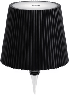 Inspire Curations Pinstripe Wine Bottle LED Table Lamp With USB Rechargeable Battery & 3 Color Dimming pinstripe Black