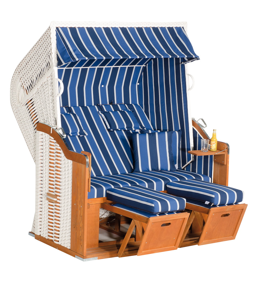 MUESING Strandkorb Rustikal 250XL PLUS PVC-KS weiß, Nord. Fichte 16884443