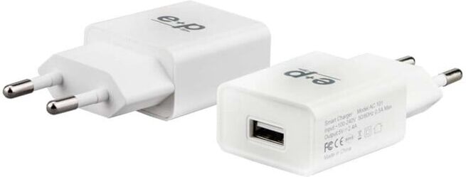 E+P Elektrik Chargeur USB simple 2 400 mA AC101 blanc (8720770)