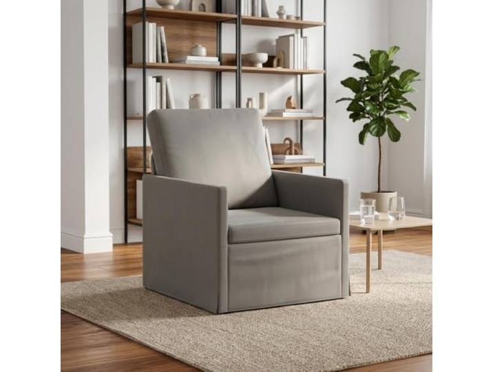 Sessel Hellgrau 70 x 81 x 82 cm Samt Metallrahmen,Kissenrücken,Samtbezug,eckige Form,Wohnzimmer,Gästebereich