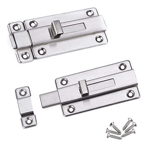 2 stuks RVS schuifgrendel deurslot 7,5 cm