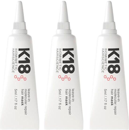 15ml K18 Biomimetic Hairscience Leave-In Molecular Repair Hair Mask Set (3 x 5ml)