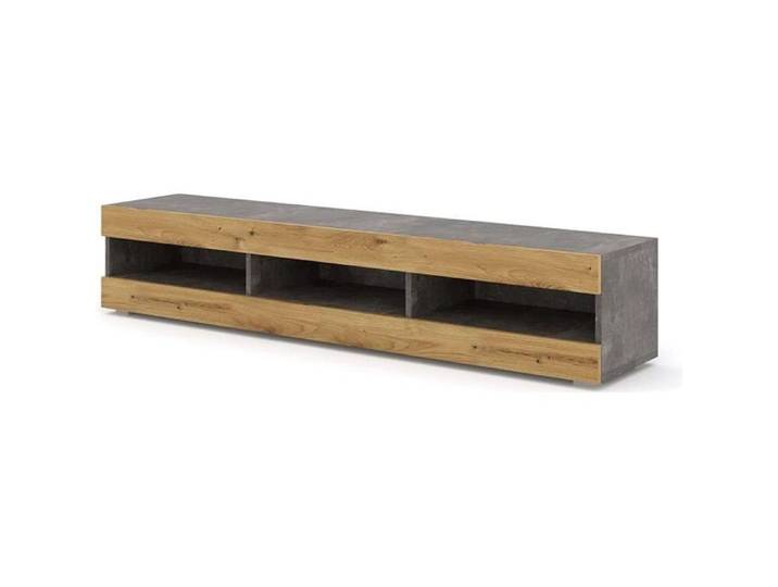 Manta Meuble TV bas universel 160 cm à suspendre ou à poser béton / chêne artisan