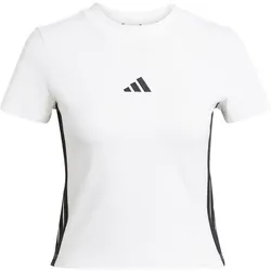adidas Essentials 3-Streifen Slim Baby Tee T-Shirt Damen JE1239 - white/black XXL