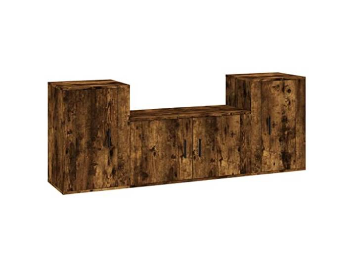KGFHERENB 3-tlg. TV-Schrank-Set Wandmontage Räuchereiche Holzwerkstoff Schafft Ordnung im Wohnzimmer oder Gästezimmer durch flexiblen Stauraum an der Wand, ideal für Medien und Zubehör.