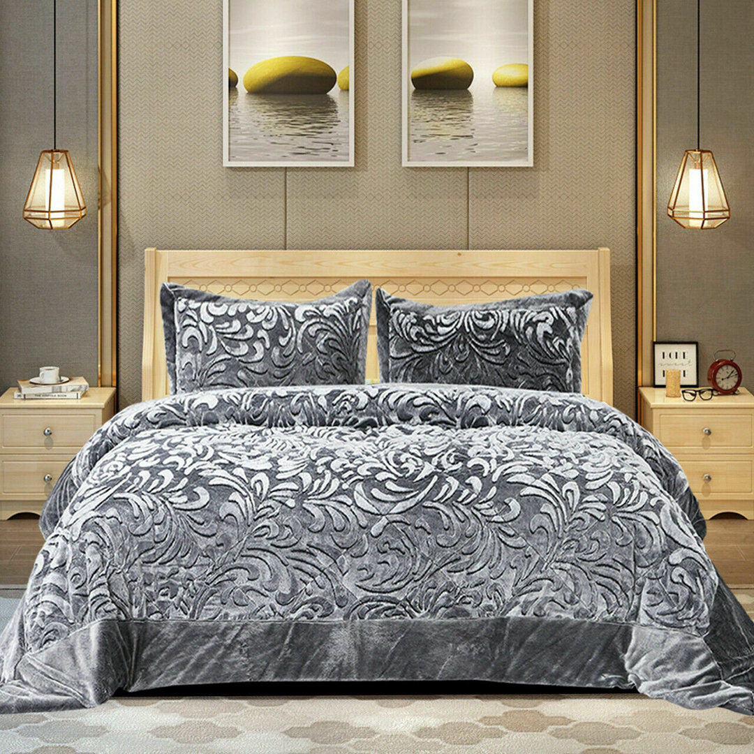 Mercer41 Holm Polyester Bedspread with Pillow Shams Included Grey 250 x 260 cm Bedspread