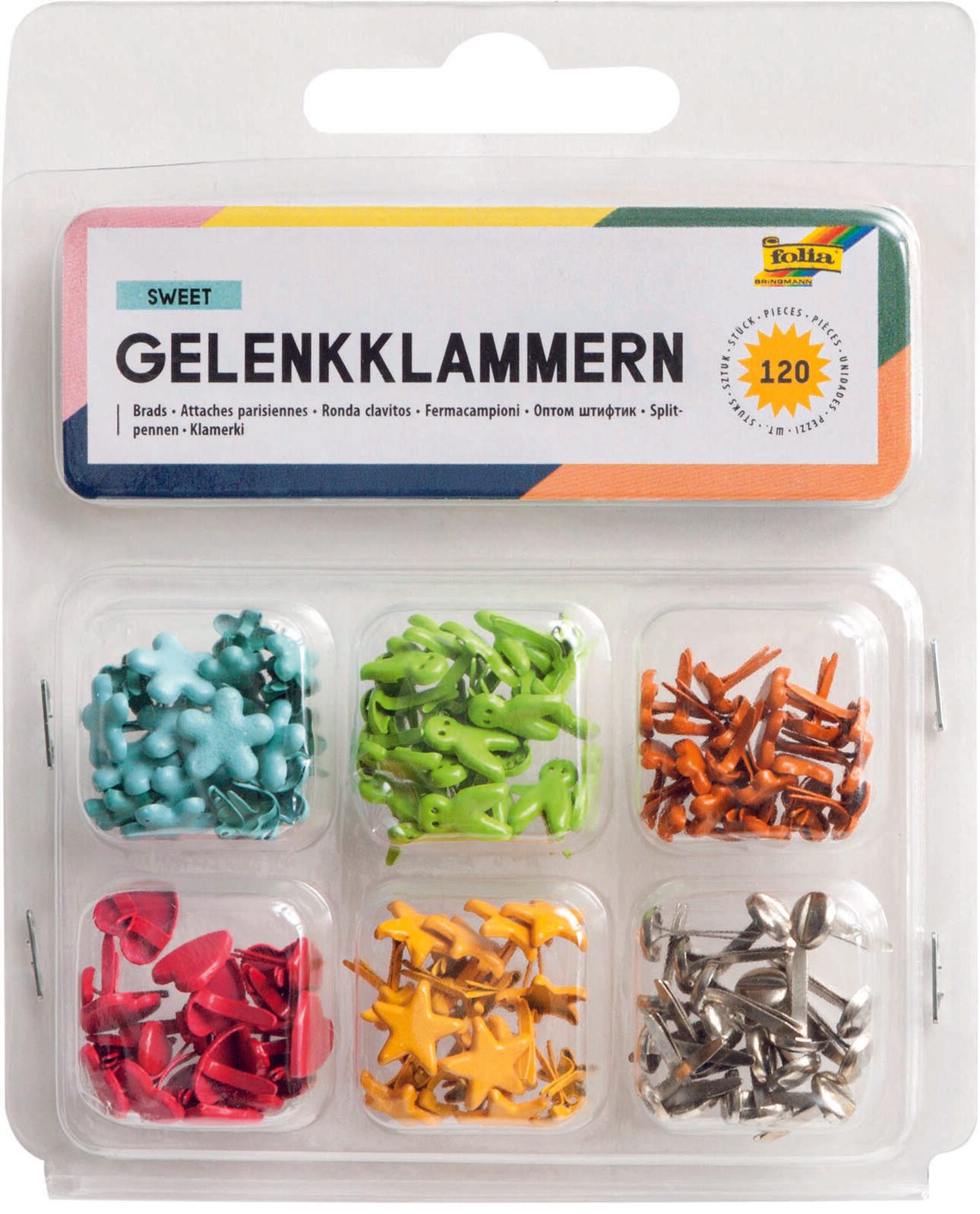 folia Musterbeutelklammern bunt 12502