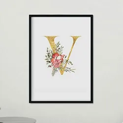 POSTER Buchstaben V A4 Rahmenlos