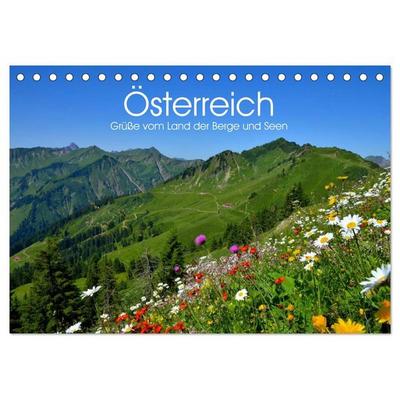 Österreich. Grüße vom Land der Berge und Seen (Tischkalender 2027 DIN A5 quer), CALVENDO Monatskalender