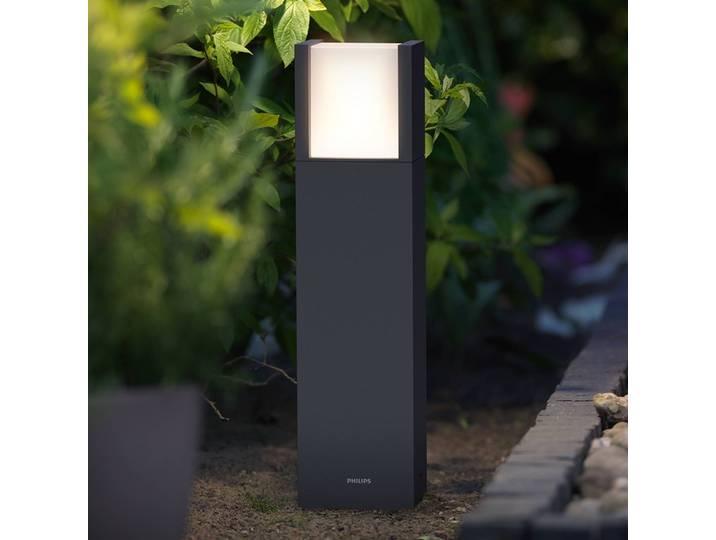 Sokkellamp buiten Arbour, zwart, Aluminium, Modern, LED buitenlamp