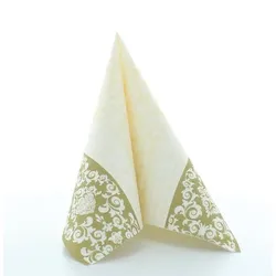 Mank Serviette Serviette Pascal in Gold-Creme, 40 x 40 cm, 50 Stück - Ornamente