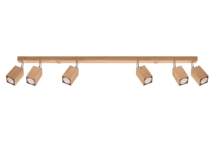 Plafonnier KEKE 6 chêne 6xGU10 10W bois 20x5x120cm Sollux Lighting