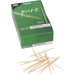 Papstar Zahnstocher 84846 pure, 6,8 cm, aus Holz, 1000 Stück
