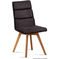 ESSZIMMERSTUHL (8er-Set) Dixie 47x92x60 Eiche geölt/Espresso