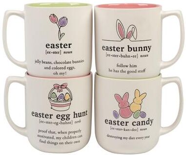 Certified International Easter Words 18 oz. Mugs, Set of 4
