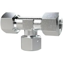 Riegler, Schlauchanschluss + Schlauchverbinder, Einstellbare T-Verschraubung, Rohr-Aussen- Ø14, Stahl verzinkt (14 mm)