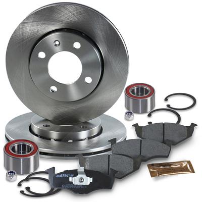 Atec Bremscheiben + Beläge + Radlager VA Belüftet [Hersteller-Nr. 40578120] für VW, Seat