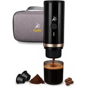 Aqiila Espressomaschine Coffeebird, AQPM1BK437, tragbar, akkubetrieben, 80 ml, Kunststoff, schwarz