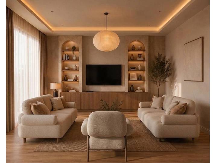 Xlmoebel Polstergarnitur Beige Wohnkombination 3+3+1 für modernes und gemütliches Ambiente, (3-tlg), Made in Europa