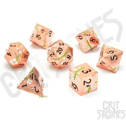 Glass Staff CritStones Metal pack dés Pink Blossom (7)