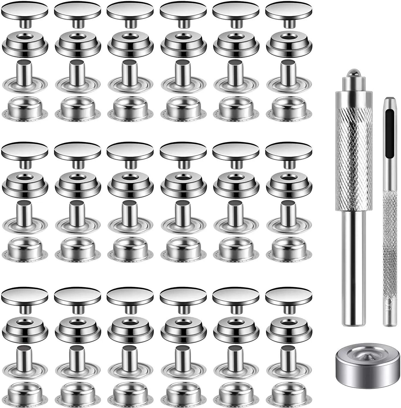 INF 15-mm-Schnappverschluss-Set – Werkzeugset mit Druckknöpfen