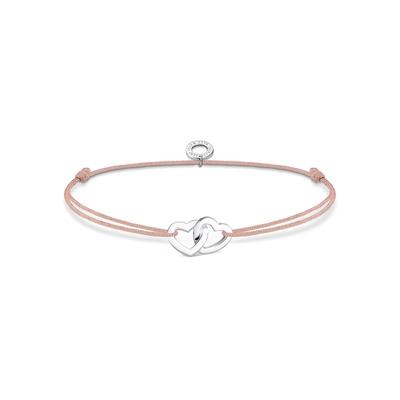 Armband THOMAS SABO "Herzen" Gr. 20, silber (silberfarben), Armbänder, Damen, 20, Silber 925 (recycelt) Textil, Silber 925 (recycelt), Textil, Armband