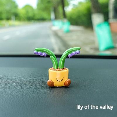 Uplift Treasures Cute Flower Pot Elf Car Dashboard Decor b