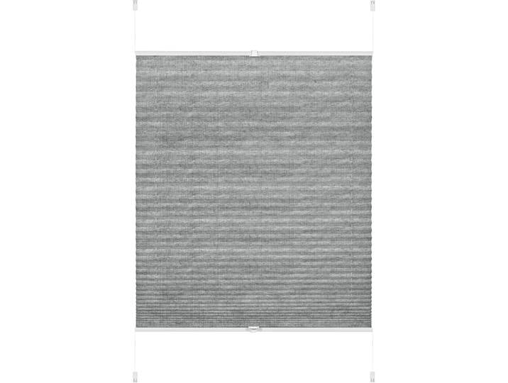 Plissee GARDINIA EASYFIX Lilly Green, ohne Bohren, blickdicht, mit Recyclingmaterial Gr. 6, grau (grau, weiß), B:80cm H:130cm, Obermaterial: 100% Polyester, Plissees, Plissee, mit Recyclingmaterial