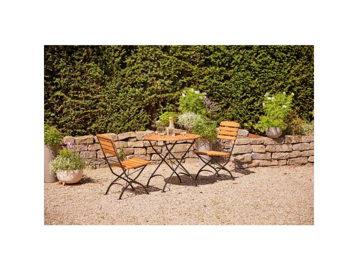 Gartentisch Peru III Schwarz/Echtholz ca85x85x78cm