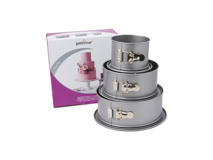Springform PATISSE Springformen-Set Silver-Top 3-teilig , silber, B:25,8cm L:26,3cm T:12,3cm Ø:22cm, Stahl, Küchenformen, Springform
