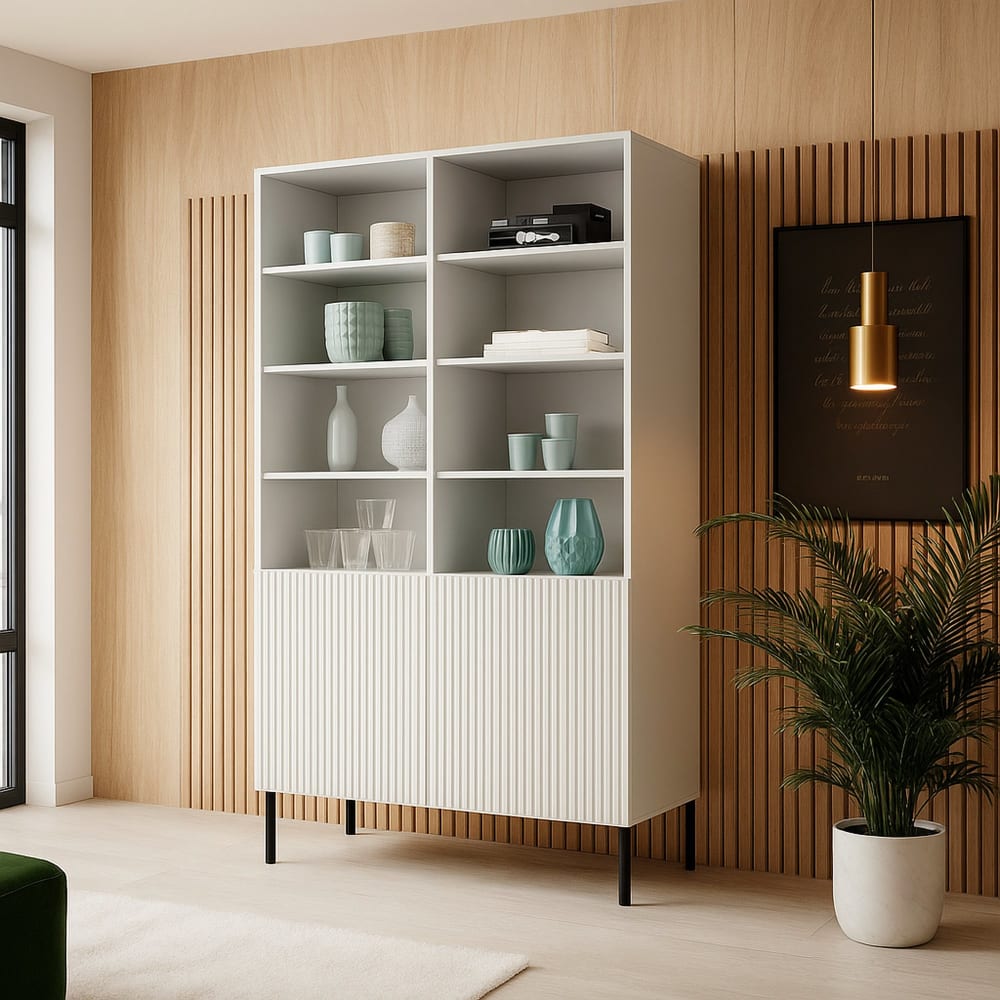 Dmora Bibliothèque bois blanc 100x42x177h cm Blanc 100x177x42cm