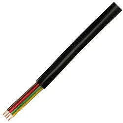 LogiLink Telefonkabel flach 4-Adrig 100 m schwarz