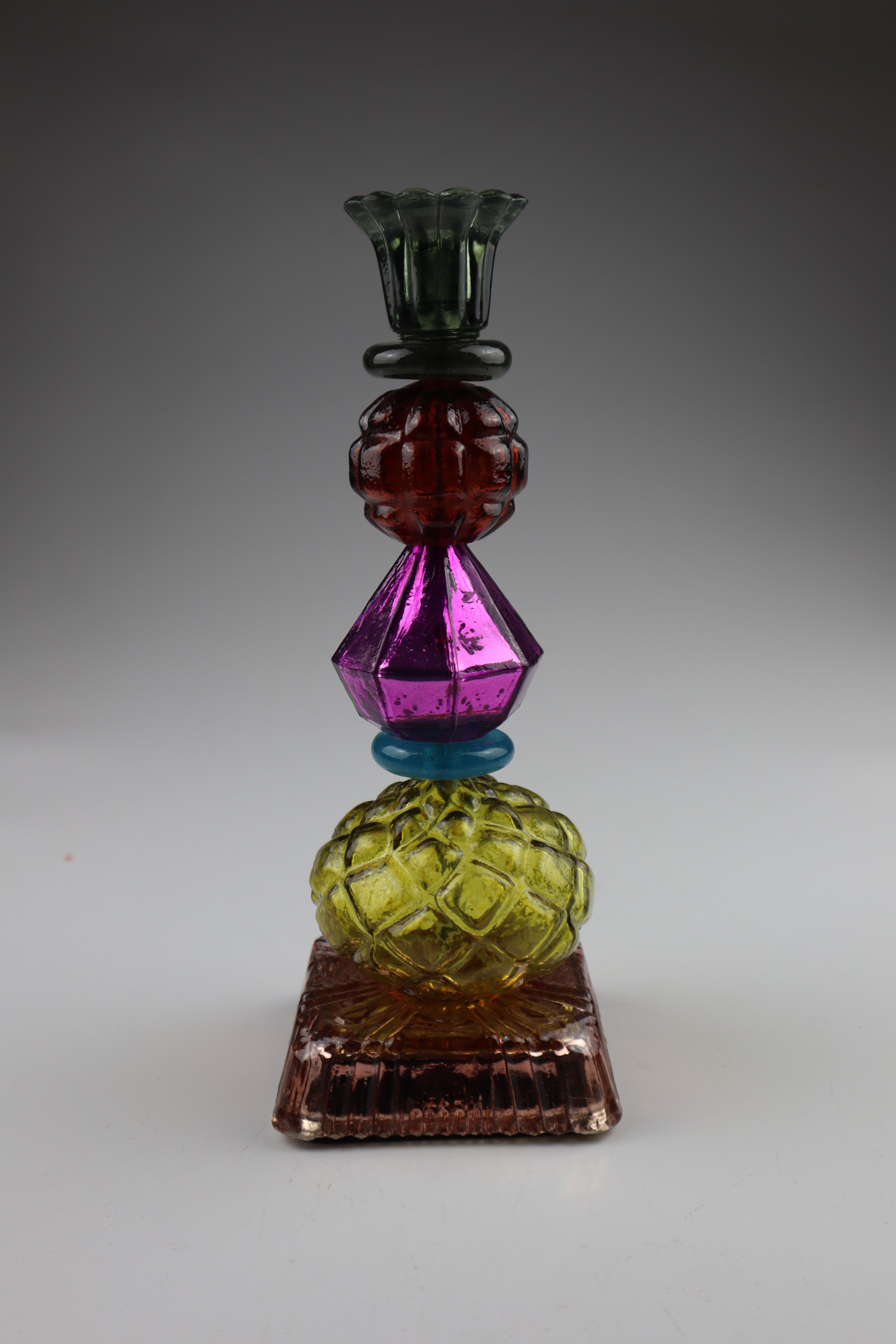 Kerzenhalter AM DESIGN "aus Glas", bunt (multicolor), B:10cm H:24cm, Glas, Kerzenhalter, Kerzenhalter, BxH: 10x24 cm multicolor B/H/T: 10cm x 24cm