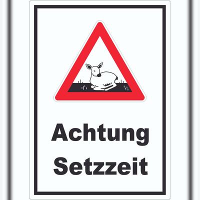 HB-Druck Achtung Setzzeit Aufkleber A9 (37x52mm)