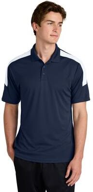 Sport-Tek ST104 Competitor United Polo Shirt in True Navy Blue/White size 4XL   Polyester