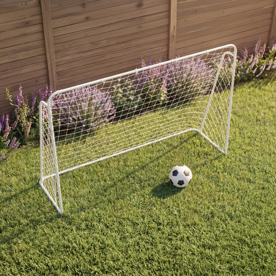 Charles Bentley Steel Football Net White 152cm H X 213cm W X 61cm D