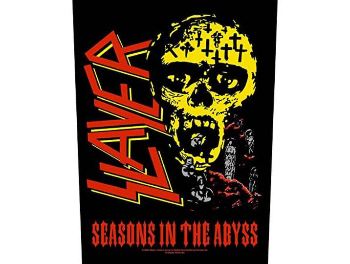Slayer Rugpatch Seasons In The Abyss Band Logo nieuw Officieel Zwart 36cm X One Size