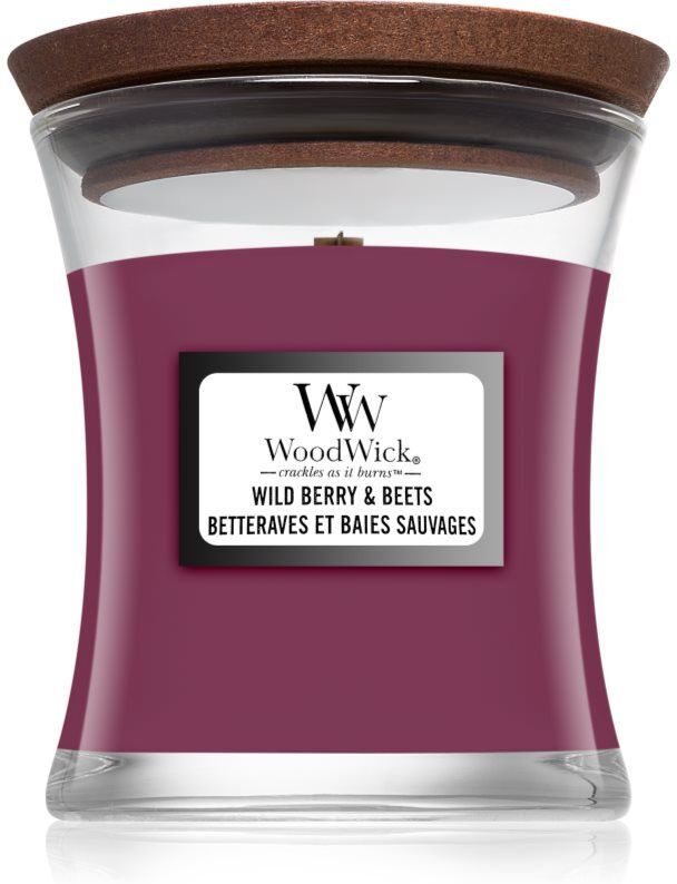 Woodwick Wild Berry & Beets bougie parfumée avec mèche en bois 85 g