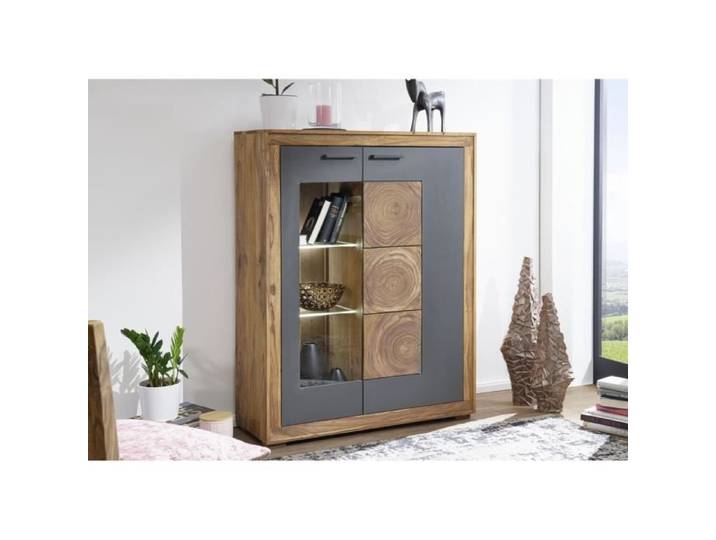 Buffet avec vitrine - Bois de palissandre teinté (Marron) - TURIN #03