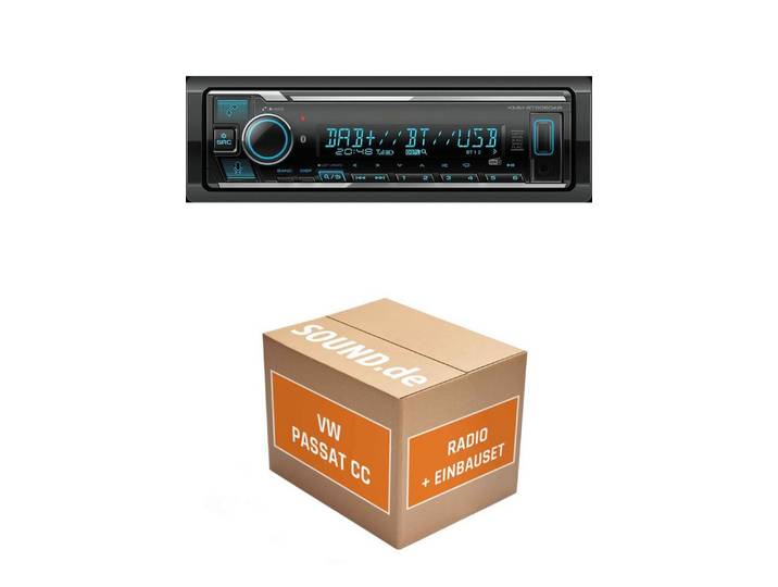 JUST SOUND best choice for caraudio Autoradio Kenwood KMM BT508DAB Passat CC LFB, RFK, bewege Linien Sw Autoradio (RDS, AM/FM Radio, Animiertes Display, Freisprecheinrichtung, 1 DIN)