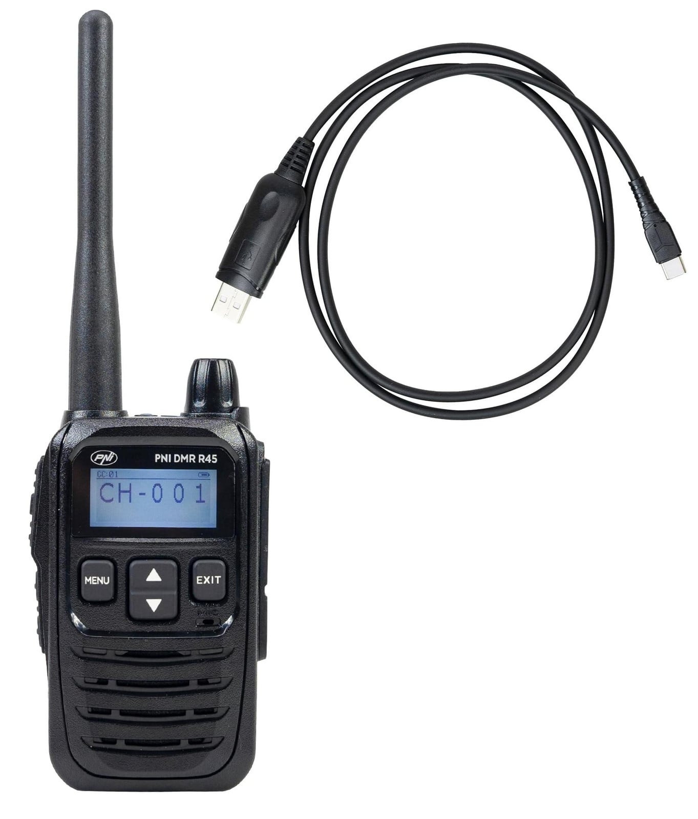 PNI DMR R45 Draagbaar digitaal en analoog radioapparaat 446 MHz inclusief PC-programma