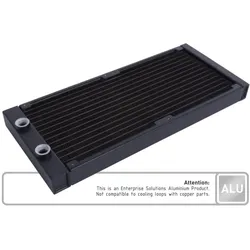 Alphacool Alpha ES Aluminium 280 mm T27 -Industrie 1021478 (140 mm), Wasserkühlung Radiator, Schwarz