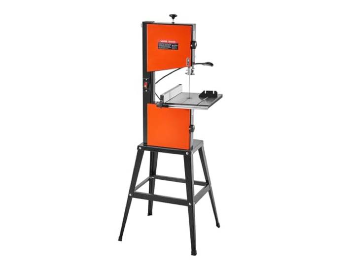 VEVOR Scie à Ruban Bois 373 W Scie à Ruban de Table Largeur Coupe 254 mm Hauteur Coupe 160 mm pour Travail Bois\, avec Support\, Table Fonte 335x340 mm 2 Vitesses Éclairage de Travail 360° Guide Onglet