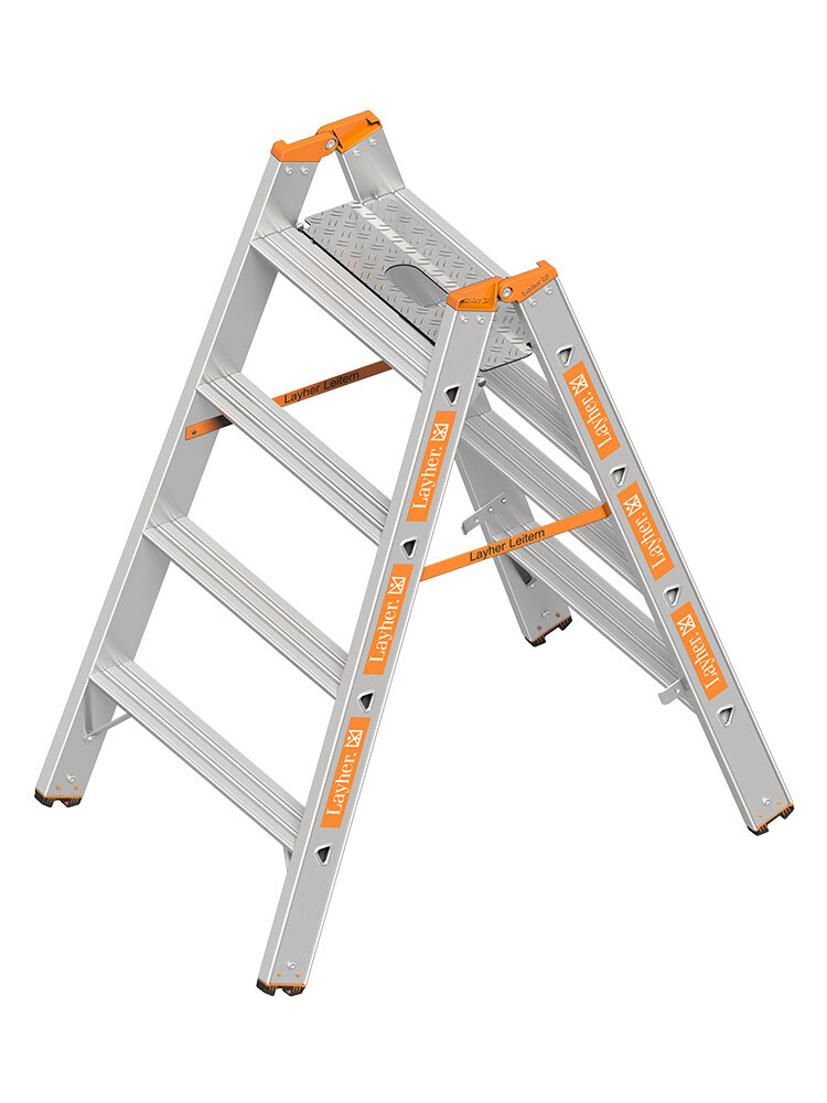 Layher Alu-Schwerlasttritt TOPIC 1043.3 / 2x4 Stufen / Klappbar - Art-Nr: 1043304